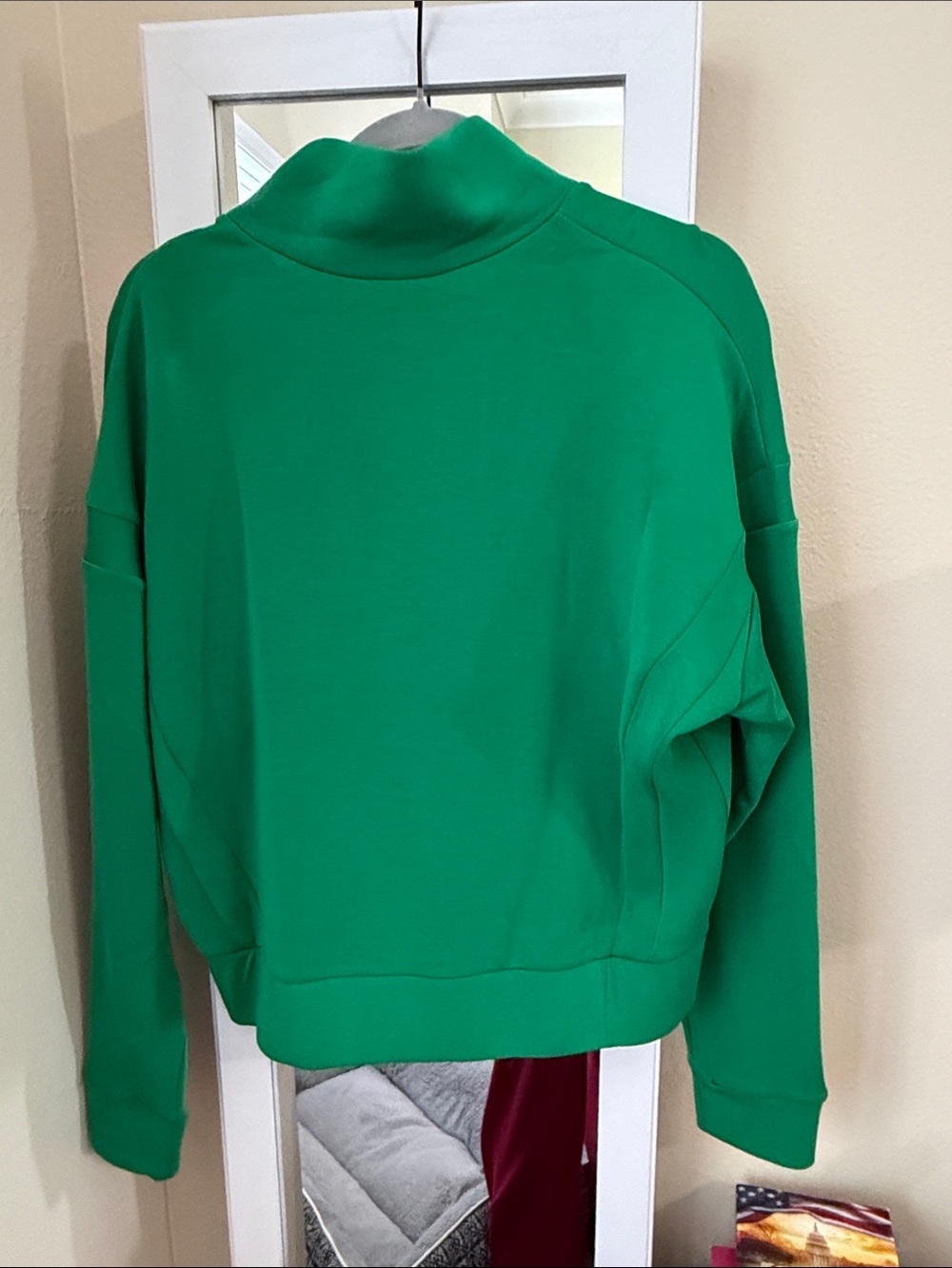 SPANX Vibrant Green Zip-Front Bomber Jacket - Picture 3 of 4